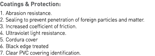 Coatings & Protection: 1  Abrasion resistance  2  Sealing to prevent penetration of foreign particles and matter  3     