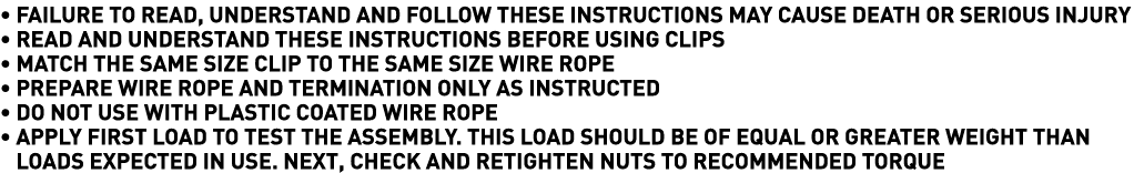    Failure to read, understand and follow these instructions may cause death or serious injury    Read and understand   