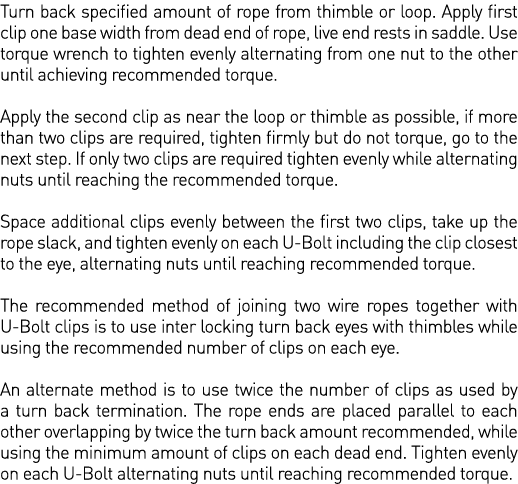 Turn back specified amount of rope from thimble or loop  Apply first clip one base width from dead end of rope, live    
