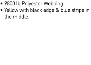   9800 lb Polyester Webbing    Yellow with black edge & blue stripe in  the middle 