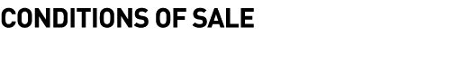 Conditions of Sale