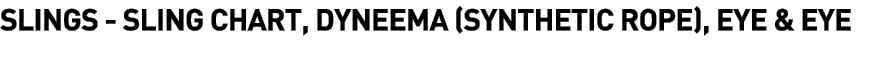  Slings - Sling Chart, Dyneema (Synthetic Rope), Eye & Eye